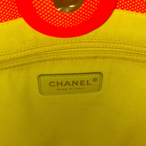 CHANEL Orange Tote Bag with Neon Accents - Picture 6 of 9